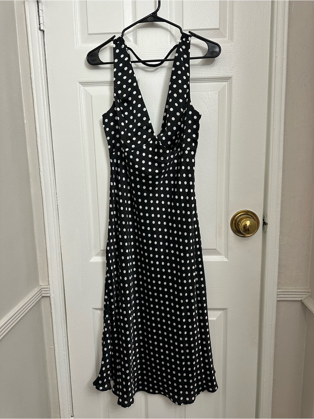 Lulu’s Black & White Polka Dot Cowl Neck Women's Dress